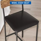 Ensemble table à manger et 2 tabourets de bar, Table de cuisine hauteur comptoir avec 2 tabourets de bar rembourrés, Ensemble table et chaises de salle à manger avec étagères de rangement