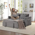 Canapé-lit convertible Bestier 55'', canapé moderne en tissu chenille avec lit gigogne et ports USB pour salon, camping-car, caravane, sous-sol