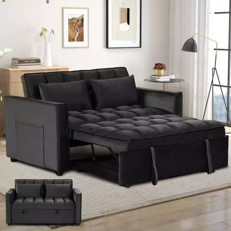 Canapé-lit convertible Bestier 55'', canapé moderne en tissu chenille avec lit gigogne et ports USB pour salon, camping-car, caravane, sous-sol