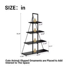 Étagère, Étagère échelle 4 niveaux, Bibliothèque design voilier, Étagères de rangement en bois en forme de A
