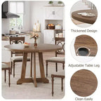 Table à manger ronde de 47 pouces pour 4 personnes, table de cuisine style ferme, meuble de salle à manger classique, table ronde en bois, pour cuisine, salle à manger