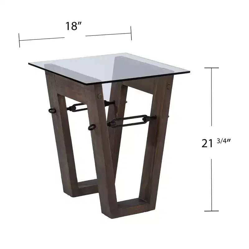 Table d'appoint Garrinston en bois recyclé - Marron - SEI