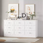 Commode à 9 tiroirs pour chambre à coucher, commode moderne avec prise électrique, grands tiroirs, pour salon, couloir
