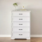 Commode à 5 ou 6 tiroirs, commode de style rustique avec poignées en métal, organiseur de rangement moderne avec dispositif anti-basculement, commode haute en bois