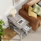 Table d'appoint Acekool avec plateau relevable, tiroir de rangement, ports USB et prises, table d'appoint avec étagères et sac de rangement pour petits espaces