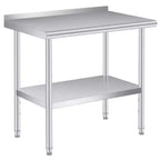 Table de travail professionnelle en acier inoxydable, robuste, avec étagère réglable, pour cuisine, restaurant, entreprise
