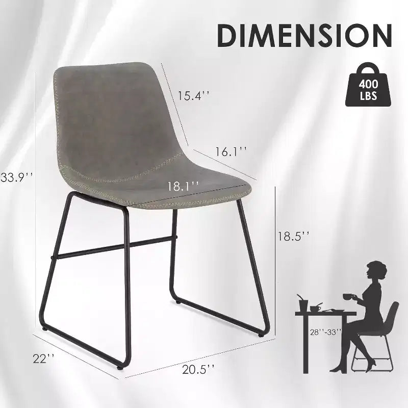 Pexfix Lot de 4 chaises de salle à manger en similicuir imperméable