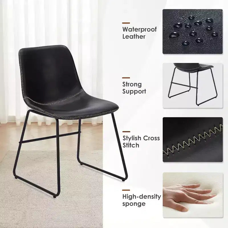 Pexfix Lot de 4 chaises de salle à manger en similicuir imperméable