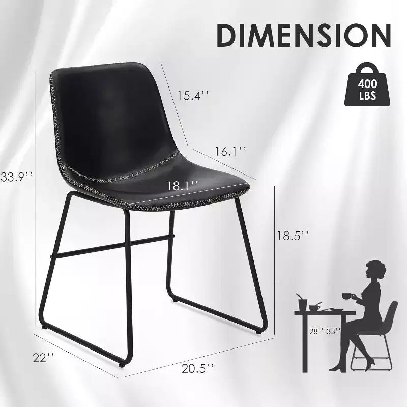 Pexfix Lot de 4 chaises de salle à manger en similicuir imperméable
