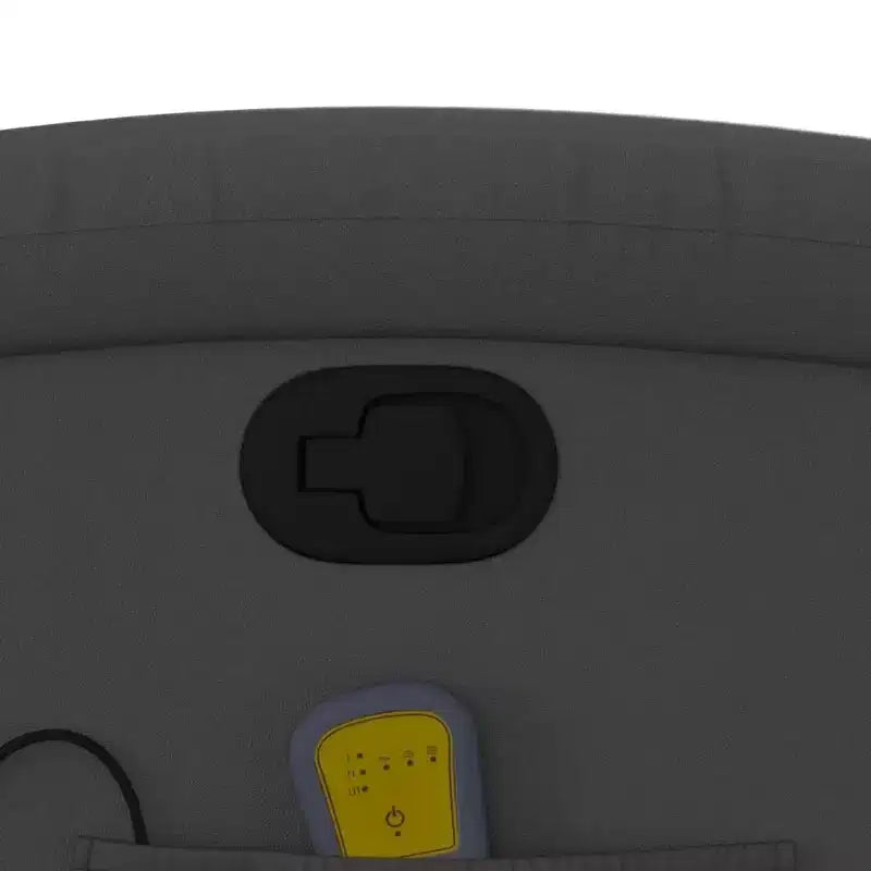 vidaXL Fauteuil inclinable de massage - Cuir véritable, Gris - Inclinable manuel avec massage vibrant à 6 points, Alimenté par USB
