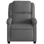 vidaXL Fauteuil inclinable de massage - Cuir véritable, Gris - Inclinable manuel avec massage vibrant à 6 points, Alimenté par USB
