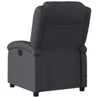 vidaXL Fauteuil de massage inclinable en cuir véritable noir - Inclinaison manuelle, fonction de vibration, poche latérale, cadre robuste