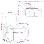 vidaXL Fauteuil inclinable de massage électrique gris en cuir véritable - Fauteuil releveur motorisé, inclinaison manuelle, massage par vibration, rembourrage en mousse