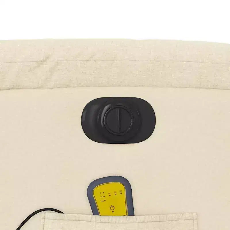 vidaXL Fauteuil inclinable de massage électrique Power Lift - Tissu crème, réglages motorisés, massage vibrant, robuste, conception confortable pour les personnes âgées