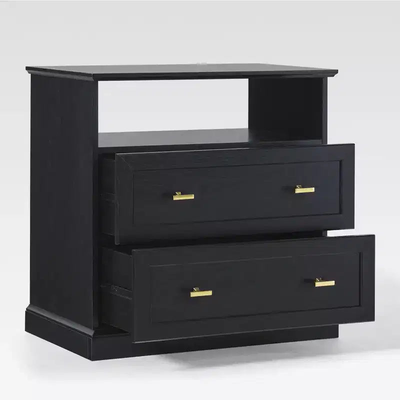 Table de chevet de style ferme moderne avec étagère ouverte pour la chambre à coucher
