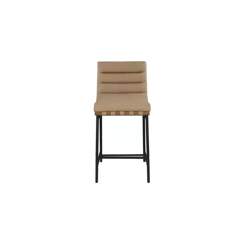 Tabouret de comptoir en cuir végétalien Burke Tan de Meridian Furniture