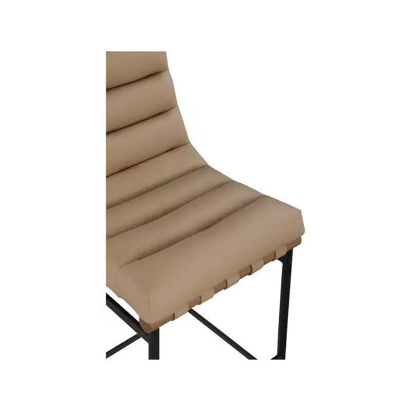 Tabouret de comptoir en cuir végétalien Burke Tan de Meridian Furniture