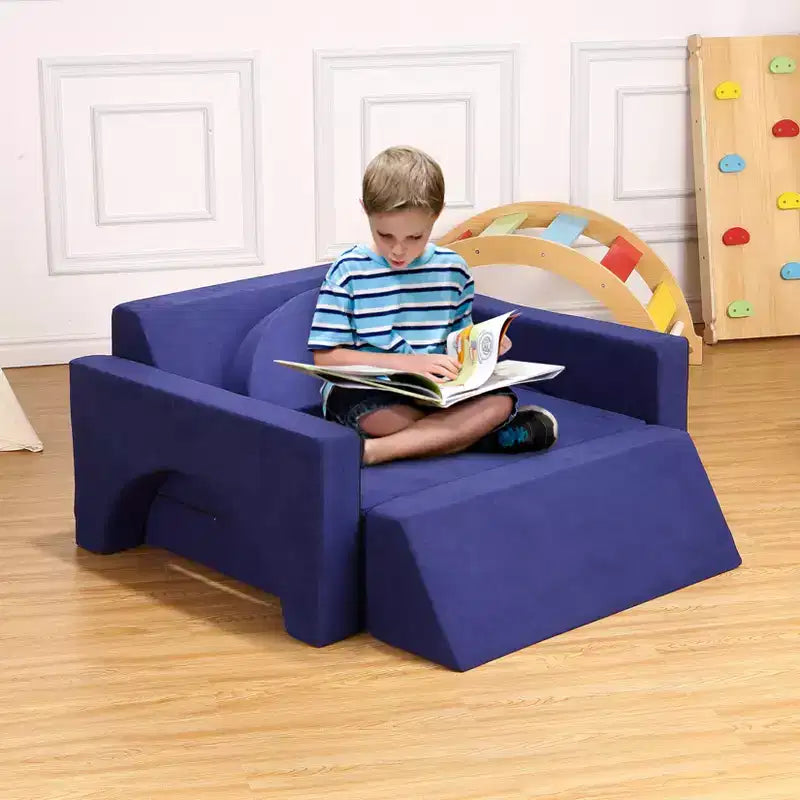 7-Piece Modular Kids Play Couch, Multifunctional Convertible Toddler Sofa Set for Playroom, Nursery, Creative Play