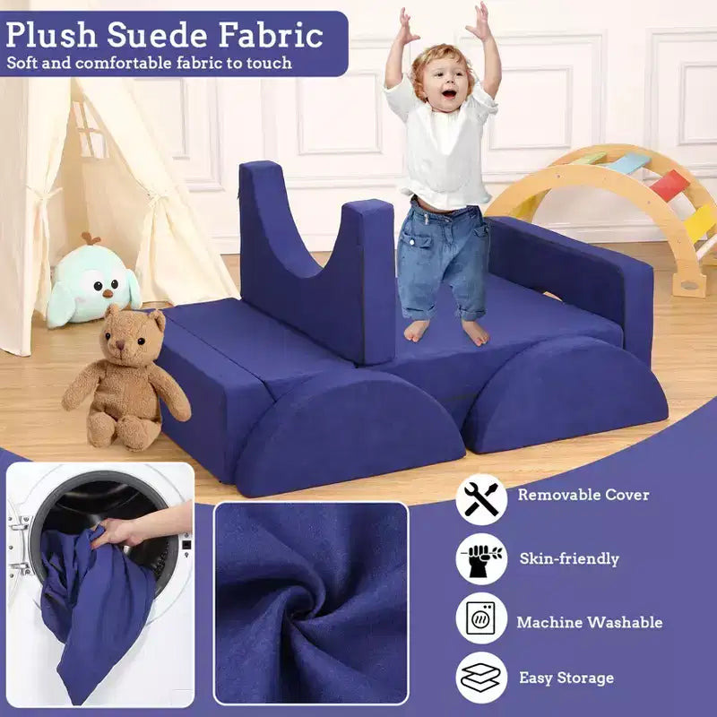Canapé de jeu modulaire 7 pièces pour enfants, ensemble de canapés convertibles multifonctionnels pour tout-petits, pour salle de jeux, chambre d'enfant, jeu créatif