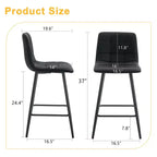 ModernLuxe Lot de 2 tabourets de bar Tabourets de comptoir Chaises de bar Chaises de salle à manger Tabourets de pub, marron/noir/blanc