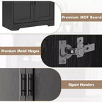 Meuble de cuisine CuisinSmart de 70 pouces de haut, Armoire de rangement sur pied avec 4 portes et étagères réglables, Grand meuble en bois pour bar à café et rangements utilitaires