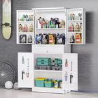 VINGLI Garage Storage Cabinet with Locking Doors and Adjustable Shelf, Metal Storage Cabinet