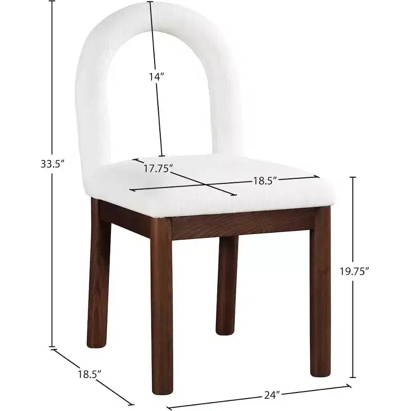 Meridian Furniture, Chaise de salle à manger en tissu texturé lin Conrad