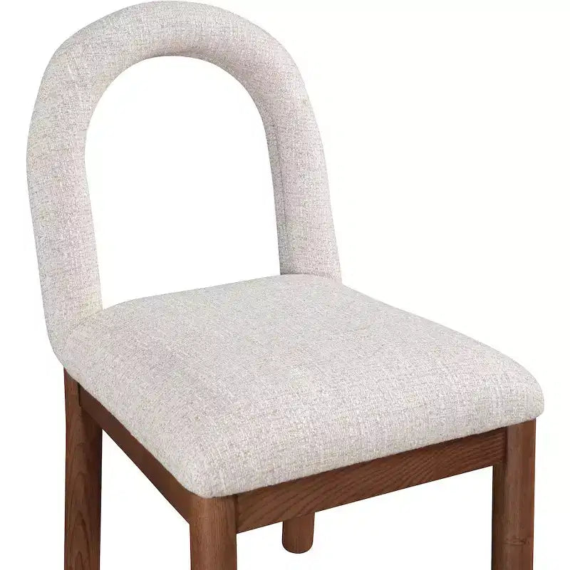 Meridian Furniture, Chaise de salle à manger en tissu texturé lin Conrad