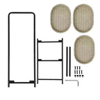 MAYEERTY Table d'appoint ovale à 3 niveaux avec paniers tressés en corde de papier, étagères de rangement pour salon et cuisine, couleur naturelle