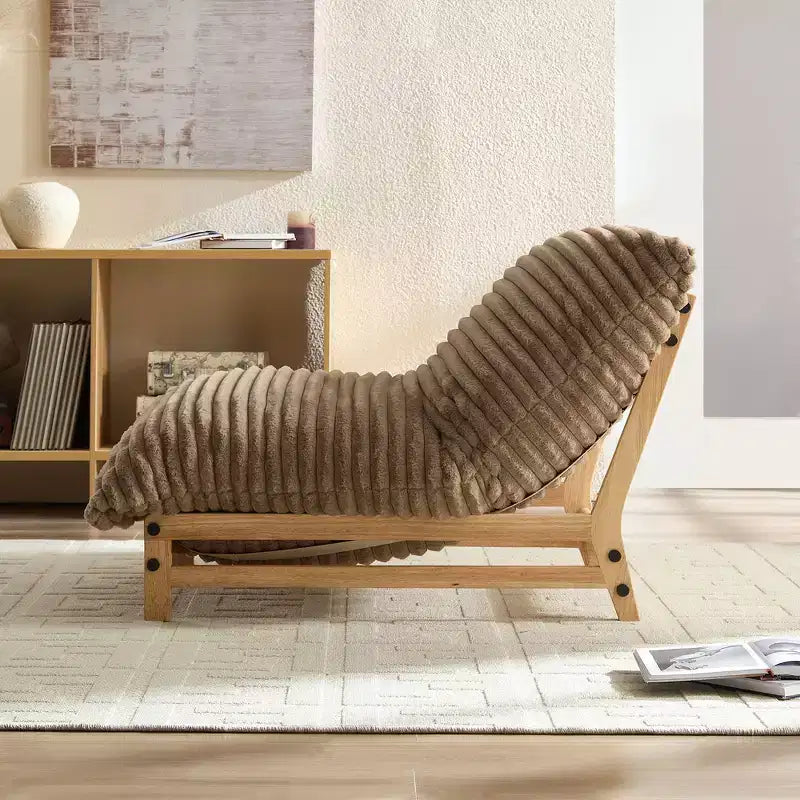 GDFStudio Robert Fauteuil d'appoint moderne 43,3 en bois et velours côtelé