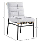 Meridian Furniture, Chaises de salle à manger Burke en cuir végétalien, Lot de 2