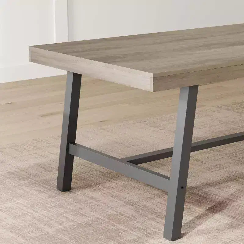 Table à manger industrielle pour 6-8 personnes, table de cuisine en bois de 180 cm de long avec cadre métallique robuste et finition noire – 6 places, comptoir rectangulaire pour le dîner
