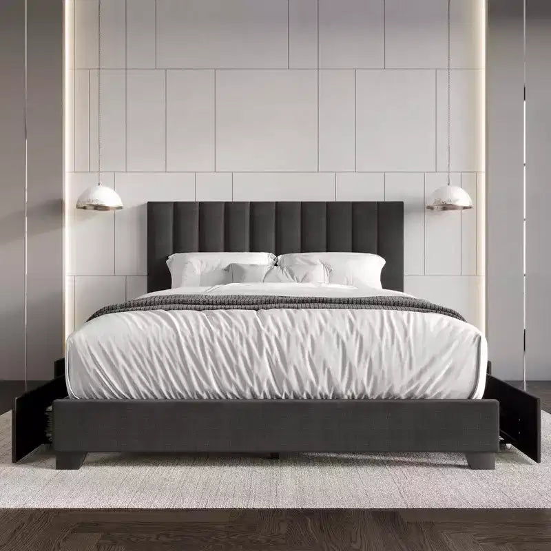 Lit rembourré avec rangement Olean de Home Design