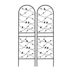 MAYEERTY Lot de 2 treillis de jardin en métal 180 x 50 cm, antirouille, support pour plantes grimpantes, noir, pour extérieur