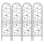 MAYEERTY Lot de 2 treillis de jardin en métal 180 x 50 cm, antirouille, support pour plantes grimpantes, noir, pour extérieur