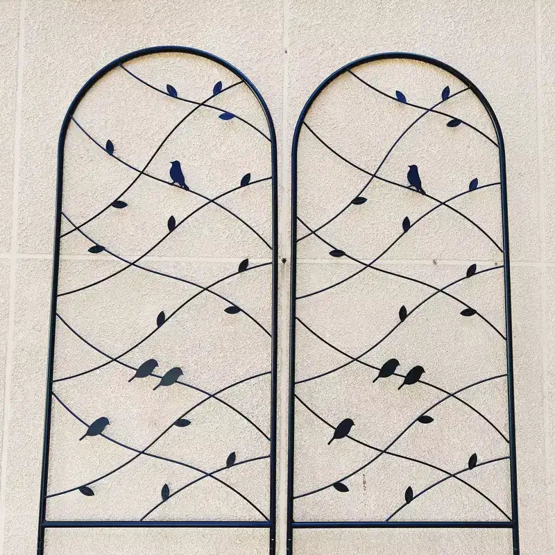 MAYEERTY Lot de 2 treillis de jardin en métal 180 x 50 cm, antirouille, support pour plantes grimpantes, noir, pour extérieur