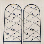 MAYEERTY Lot de 2 treillis de jardin en métal 180 x 50 cm, antirouille, support pour plantes grimpantes, noir, pour extérieur