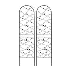 MAYEERTY Lot de 2 treillis de jardin en métal 180 x 50 cm, antirouille, support pour plantes grimpantes, noir, pour extérieur