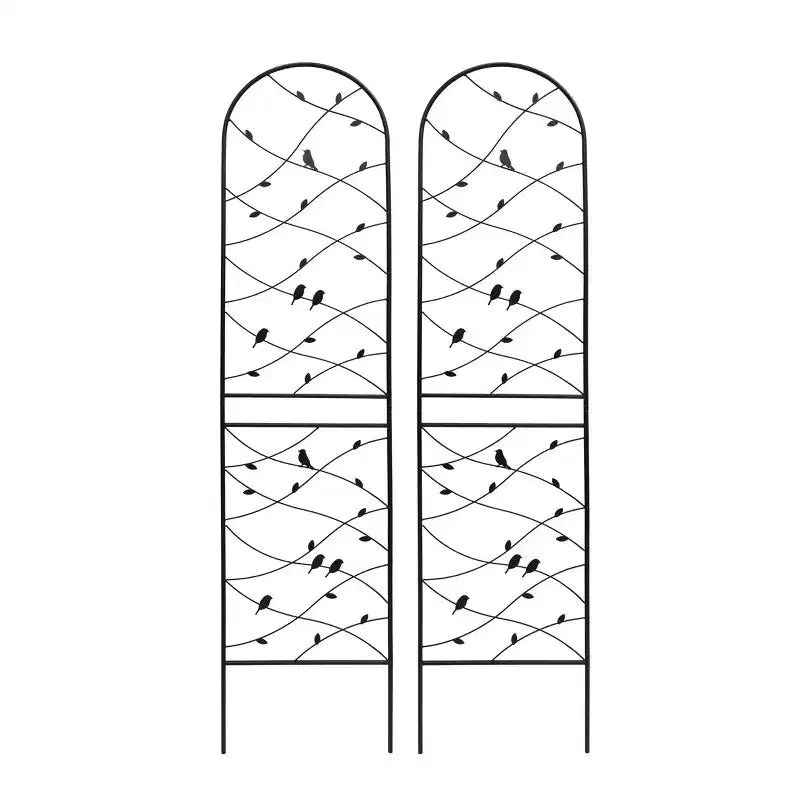 MAYEERTY Lot de 2 treillis de jardin en métal 180 x 50 cm, antirouille, support pour plantes grimpantes, noir, pour extérieur