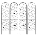 MAYEERTY Lot de 2 treillis de jardin en métal 180 x 50 cm, antirouille, support pour plantes grimpantes, noir, pour extérieur