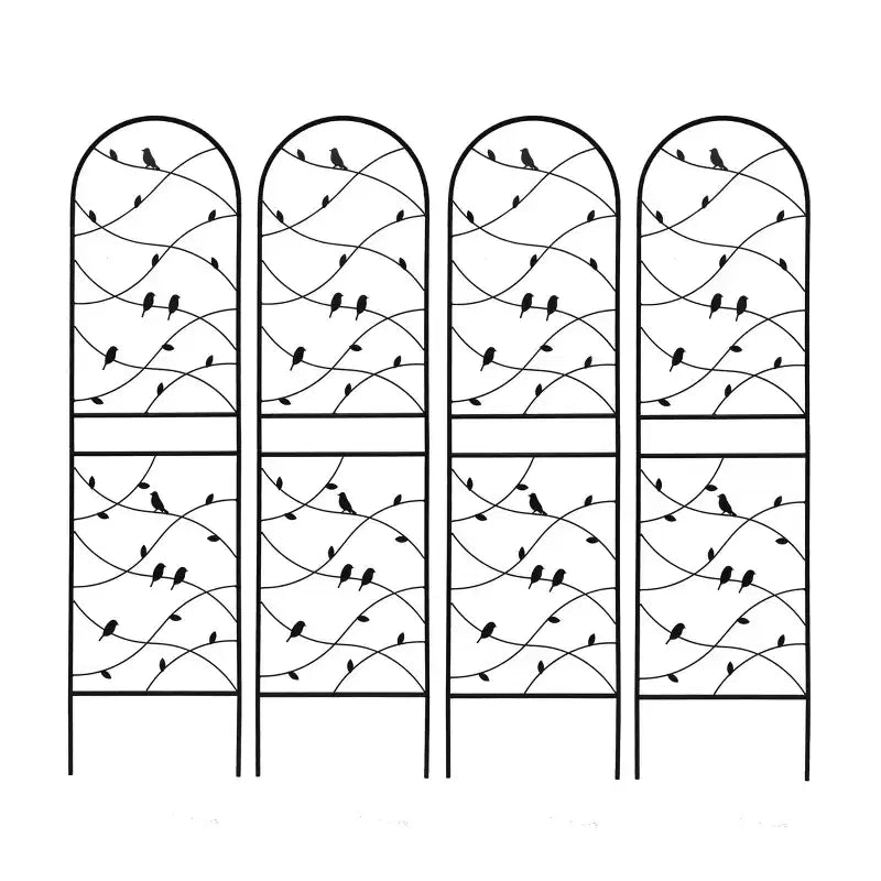 MAYEERTY Lot de 2 treillis de jardin en métal 180 x 50 cm, antirouille, support pour plantes grimpantes, noir, pour extérieur