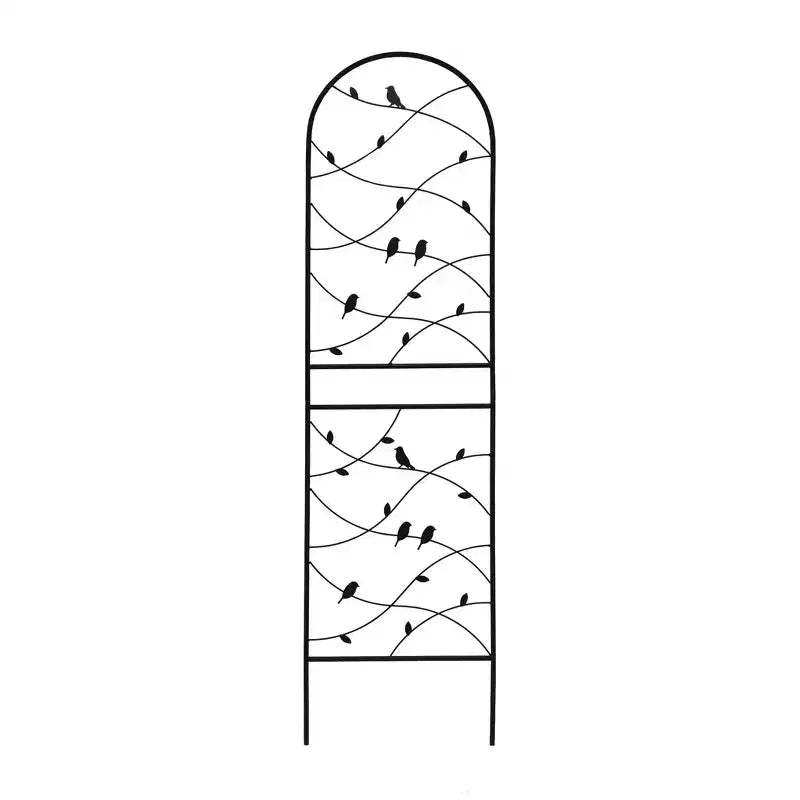 MAYEERTY Lot de 2 treillis de jardin en métal 180 x 50 cm, antirouille, support pour plantes grimpantes, noir, pour extérieur
