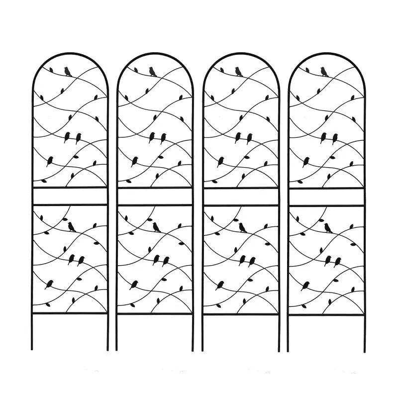 MAYEERTY Lot de 2 treillis de jardin en métal 180 x 50 cm, antirouille, support pour plantes grimpantes, noir, pour extérieur