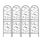 MAYEERTY Lot de 2 treillis de jardin en métal 180 x 50 cm, antirouille, support pour plantes grimpantes, noir, pour extérieur