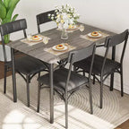 Ensemble table à manger pour 4, Table de cuisine avec chaises rembourrées, Ensemble table de salle à manger rectangulaire en bois pour petit espace, dîner, appartement, maison