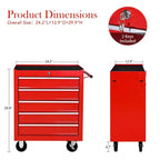 Servante d'atelier à 5 tiroirs avec roues, armoire de rangement à outils robuste et verrouillable pour garage, atelier et entrepôt