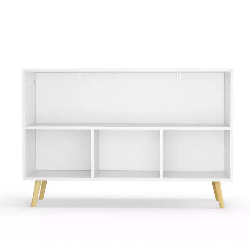 MAYEERTY Bibliothèque enfant avec tiroirs pliables en tissu, meuble de rangement pour jouets, organiseur blanc et rose