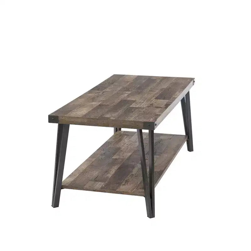 Table basse Probe Hues Modern Storage avec cadre métallique et étagère polyvalente