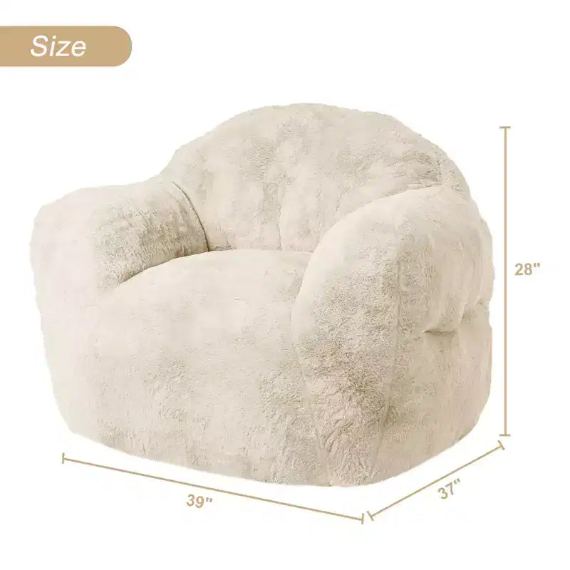 Pouf géant GustoWave pour chambre et salon, beige