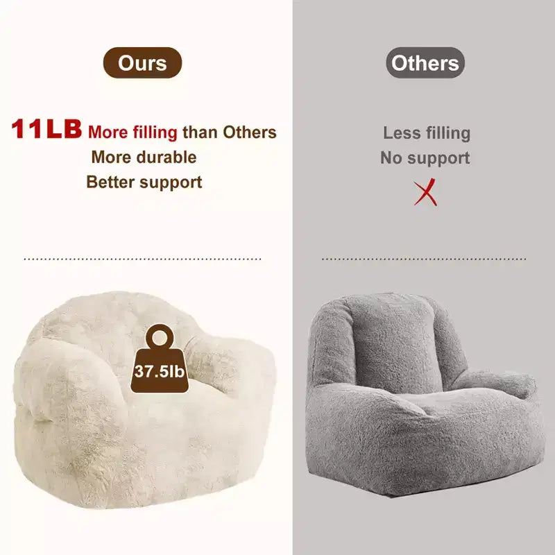 Pouf géant GustoWave pour chambre et salon, beige
